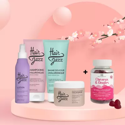 HAIR JAZZ set voor haargroei en diepgaande voeding + Vitamine- en mineralen gummies